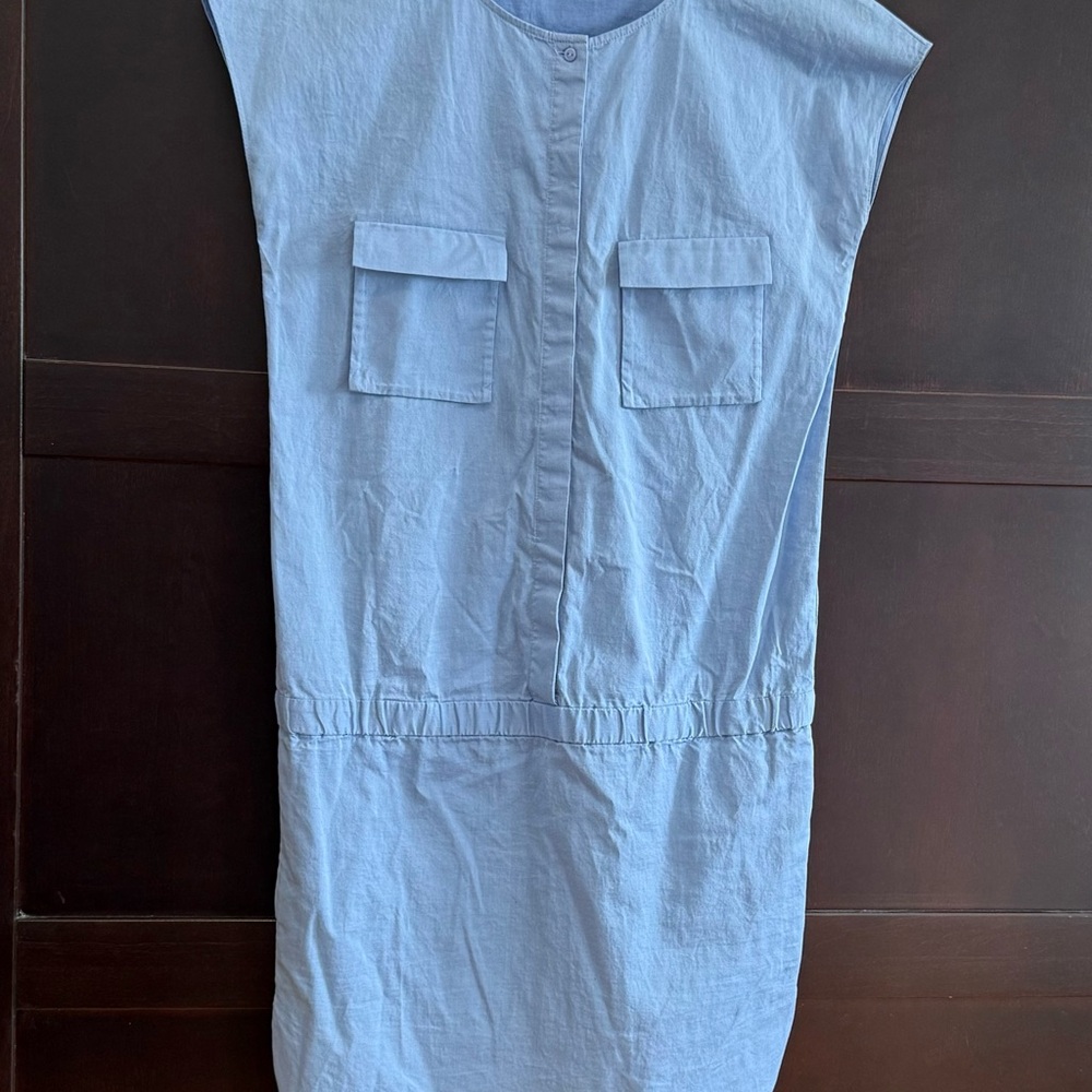 COS XS cotton dress Light Blue with front and side pockets